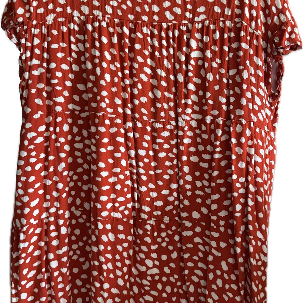 Orange and White Ruched Mini Dress